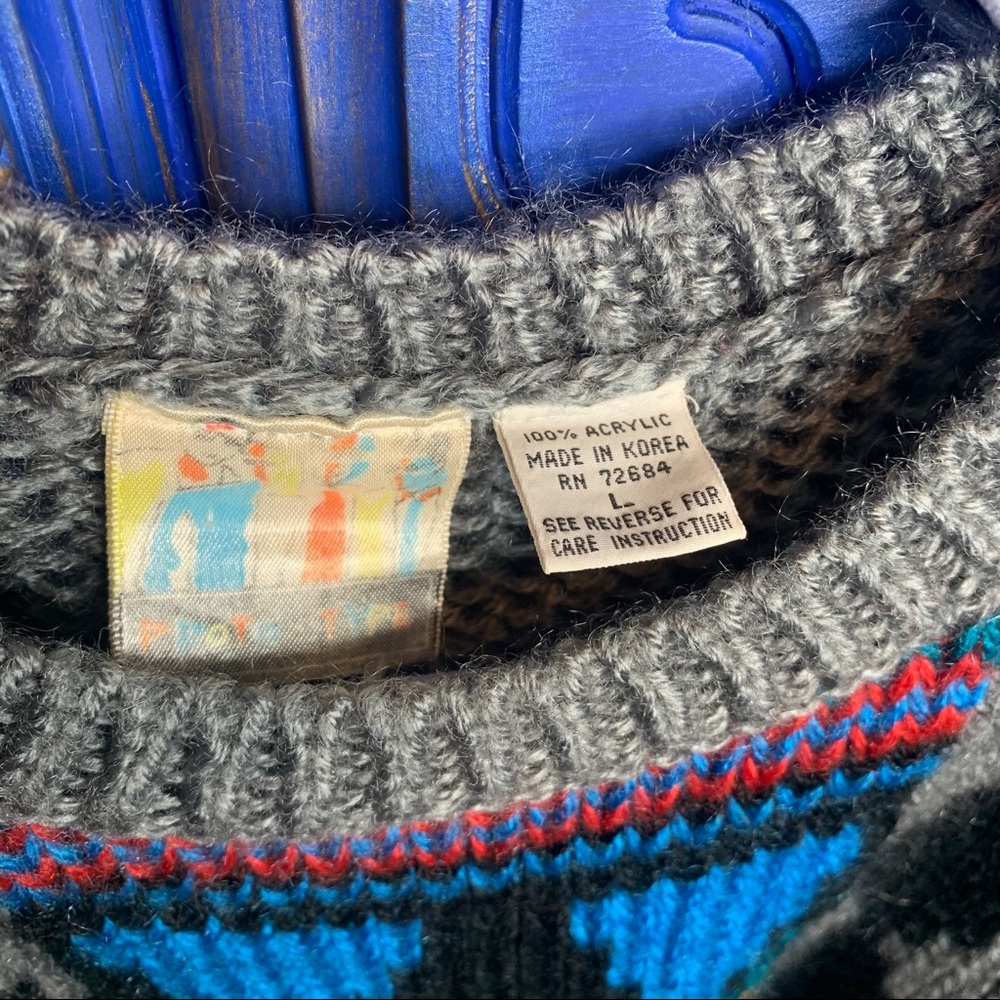 Vintage Proto Type 80s 90s Chunky Knit Sweater LG - Picture 3 of 4